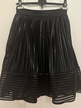 Maje Black Pleated Faux Leather Midi Skirt
Laser Cut